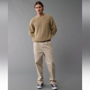 American Eagle Outfitters Tan / Khaki Cotton Knit Sweater